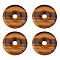 4Pcs Natural Tiger Eye Pendants, Donut/Pi Disc Charms, 30x6mm, Hole: 6.5mm