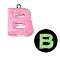 Luminous Resin Pendants, Glow in the Dark, with Platinum Plated Loop, Letter, Letter B, 23x18x5mm, Hole: 1.8mm