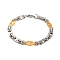 201 Stainless Steel Horse Eye Link Chain Bracelets, with 304 Stainless Steel Clasps, Golden & Stainless Steel Color, 8-1/8 inch(20.5cm)