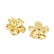 Brass Bead Caps, Flower, Real 16K Gold Plated, 17.5x18x3.5mm, Hole: 1.8mm