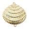 Sea Animals Brass Connector Charms, Real 18K Gold Plated, Cadmium Free & Lead Free, Rack Plating, Long-Lasting Plated, Shell Shape, 37x34x6mm, Hole: 2mm