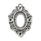 Tibetan Style Alloy Pendant Rhinestone and Cabochon Open Back Settings, Cadmium Free & Lead Free, Oval, Antique Silver, Tray: 18x13mm, 35x25x2mm, Hole: 2mm, about 315pcs/1000g, fit for 3mm rhinestone