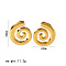 Vortex Spiral Stainless Steel Stud Earrings, Golden, 30x26mm