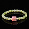 Natural Agate & Crystal Round Beads Stretch Bracelets, Square, Inner Diameter: 2-1/8 inch(5.5cm)