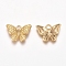 Golden Plated Alloy Enamel Pendants, Butterfly, Gold, 12.8x17.8x2.5mm, Hole: 2mm
