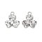 Brass Pendants, Cadmium Free & Nickel Free & Lead Free, Clover Charms, Real Platinum Plated, 13x11.5x2mm, Hole: 1.6mm