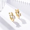 Rack Plating Brass Micro Pave Clear Cubic Zirconia Cuff Earrings for Women, Cadmium Free & Lead Free, Long-Lasting Plated, Heart, Real 18K Gold Plated, 24.5x16x6mm