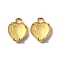 Heart Brass Charms, with Cat Eye, Nickel Free, Real 18K Gold Plated, Yellow, 9x7.5x3.5mm, Hole: 1mm