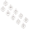 304 Stainless Steel Enamel Links Connectors, Flat Round, Stainless Steel Color, 14.5x18.5x2mm, Hole: 1.2mm, 5 patterns, 2pcs/pattern, 10pcs/Box
