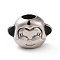 304 Stainless Steel European Beads, Large Hole Beads, Monkey Head, Antique Silver, 11x16.5x10mm, Hole: 5.5mm