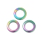 Ion Plating(IP) 304 Stainless Steel Linking Rings, Ring, Rainbow Color, 8x1mm