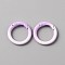 Gradient Color Zinc Alloy Spring Gate Rings, Two Tone, Round Ring, Lilac, 24.5x3.5~4.5mm