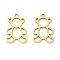 Ion Plating(IP) 316L Surgical Stainless Steel Pendants, Nickel Free, Laser Cut, Bear Charm, Real 18K Gold Plated, 17x11x1mm, Hole: 1.4mm