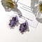 Glass Seed Beaded Pendants, Common Callalily Charms, Purple, 40x20mm
