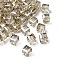 Electroplated Glass Beads, Cube, Faceted, Tan, 7x7x7mm, Hole: 1.6mm