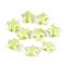 Handmade Porcelain Beads, Starfish, Bright Glazed Porcelain, Green Yellow, 11.5~12x10.5x6mm, Hole: 1.8~2mm