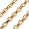 304 Stainless Steel Oval Link Chains, Unwelded, with Spool, Ion Plating(IP), Real 18K Gold Plated, 9.5x6.5x1.5mm, 10m/roll