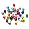 Spray Painted Wooden Beads, Square, Mixed Color, 10x10x10mm, Hole: 3mm