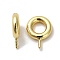 Rack Plating Brass Pendant Bails, Peg Bails, for Half Drilled Beads, Cadmium Free & Lead Free, Long-Lasting Plated, Ring, Real 18K Gold Plated, 11.5x8x2mm, Hole: 4mm, Pin: 0.7mm