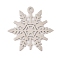 201 Stainless Steel Pendants, Laser Cut, Snowflake Charm, Stainless Steel Color, 34.5x34.5x1mm, Hole: 2mm
