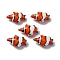 Handmade Porcelain Beads, Fish, Orange Red, 21~21.5x12.5~13x7.5~8mm, Hole: 1.8mm
