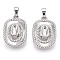 Brass Pendants, Cap Charms, Platinum, 21x13.5x5mm, Hole: 5x2.5mm, Tray: 9x5.5mm