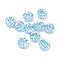 Transparent Glass Enamel Beads, Hand Drawn Beads, Donut, Light Sky Blue, 15x9mm, Hole: 1.2mm