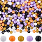 Halloween Theme 1500Pcs 5 Colors Opaque Acrylic Beads, AB Color Plated, Round, Mixed Color, 6x5mm, Hole: 1.8mm, 300pcs/color