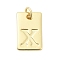 Brass Pendants, Rectangle with Letter Charms, Rack Plating, Lead Free & Cadmium Free, Long-Lasting Plated, with Jump Ring, Letter X, 15.5x10x1.3mm, Hole: 3.4mm