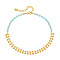 Faceted Rhondelle Glass & Brass Disc Tassel Anklets for Women, Golden, Sky Blue, 8-1/4 inch(210mm)