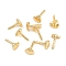 Brass Peg Bails Pin Charms, Heart, Real 18K Gold Plated, 6x4x3.5mm, Pin: 0.7mm