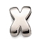 Brass Beads, Long-Lasting Plated, Rack Plating, Lead Free & Cadmium Free, Platinum, Letter X, 21x14x6.5mm, Hole: 18x4mm