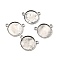 Flat Round Alloy Connector Cabochon Settings, Pendant Cabochon Settings, Cadmium Free & Lead Free, Antique Silver, Tray: 22.5mm, 24x30x2mm, Hole: 3mm
