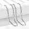 5.5MM 304 Stainless Steel Textured Oval Link Chain Necklaces, Non-Tarnish, Stainless Steel Color, 16.93 inch(43cm)