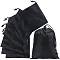 Nylon Packing Pouches, Drawstring Bags, Rectangle, Black, 30x20x0.3cm