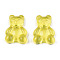 Transparent Resin Cabochons, Bear, Yellow, 20x15x6~7mm
