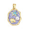 Brass Enamel Pendants, with Plastic Imitation Pearls, Oval Charms, Rack Plating, Lasting Plated, Cadmium Free & Lead Free, Real 18K Gold Plated, Shell Shape, 18.5x13.5x5mm, Hole: 3x2.5mm
