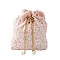 Joyful Sugar Drawstring Bags with Chain, Cloth Jacquard Flower Gift Packaging Bags, Wedding Candy Bags, Pink, 15x13cm