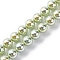 UV Plating Pearlized Glass Pearl Beads Strands, Imitation Austrian Crystal Beads, Round, Yellow Green, 6mm, Hole: 0.6mm, about 65~66pcs/strand, 15.55~15.75 inch(39.5cm)
