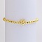 Brass Beaded Stretch Bracelets for Women, Letter, Golden, Letter V, Inner Diameter: 2-3/8 inch(6cm)