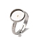 304 Stainless Steel Adjustable Ring Components, Flat Round Pad Ring Settings, Stainless Steel Color, Tray: 10mm, 3mm, Inner Diameter: 17mm