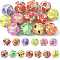 13Pcs 13 Colors Fruit Round Resin Beads, with Polymer Clay & Rhinestone, Mixed Color, 17~21.5mm, Hole: 2~2.5mm, 1pc/color