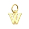 925 Sterling Silver Pendants, Real 18K Gold Plated, Letter, Letter W, 10x9.5x1mm, Hole: 4mm