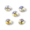 Glass Rhinestone Cabochons, Pointed Back & Back Plated, Faceted, Square, Diamond, Colorful, 6x4.5mm