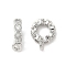 Brass Micro Pave Clear Cubic Zirconia Tube Bails, Loop Bails, Long-Lasting Plated, Round Ring, Platinum, 11.5x8x2.5mm, Hole: 1.2mm, Inner Diameter: 4.5mm