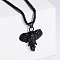 Vintage Stainless Steel Indian Elephant Pendant Necklaces for Men, Black