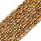 Electroplate Glass Beads Strands, Pearl Luster Plated, Faceted, Rondelle, Goldenrod, 2.4~3.2x4mm, Hole: 1mm, about 147~152pcs/strand, 39~45cm