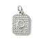 Rack Plating Brass Micro Pave Clear Cubic Zirconia Charms, Long-Lasting Plated, Lead Free & Cadmium Free, Rectangle with Letter Pattern, with Jump Ring, Platinum, Letter O, 14x9.5x2mm, Hole: 3mm