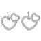 Non-Tarnish 304 Stainless Steel Stud Earrings, Heart, Stainless Steel Color, 8.5x9mm