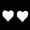Food Grade Eco-Friendly Silicone Beads, Heart, White, 13x14x8mm, Hole: 2mm